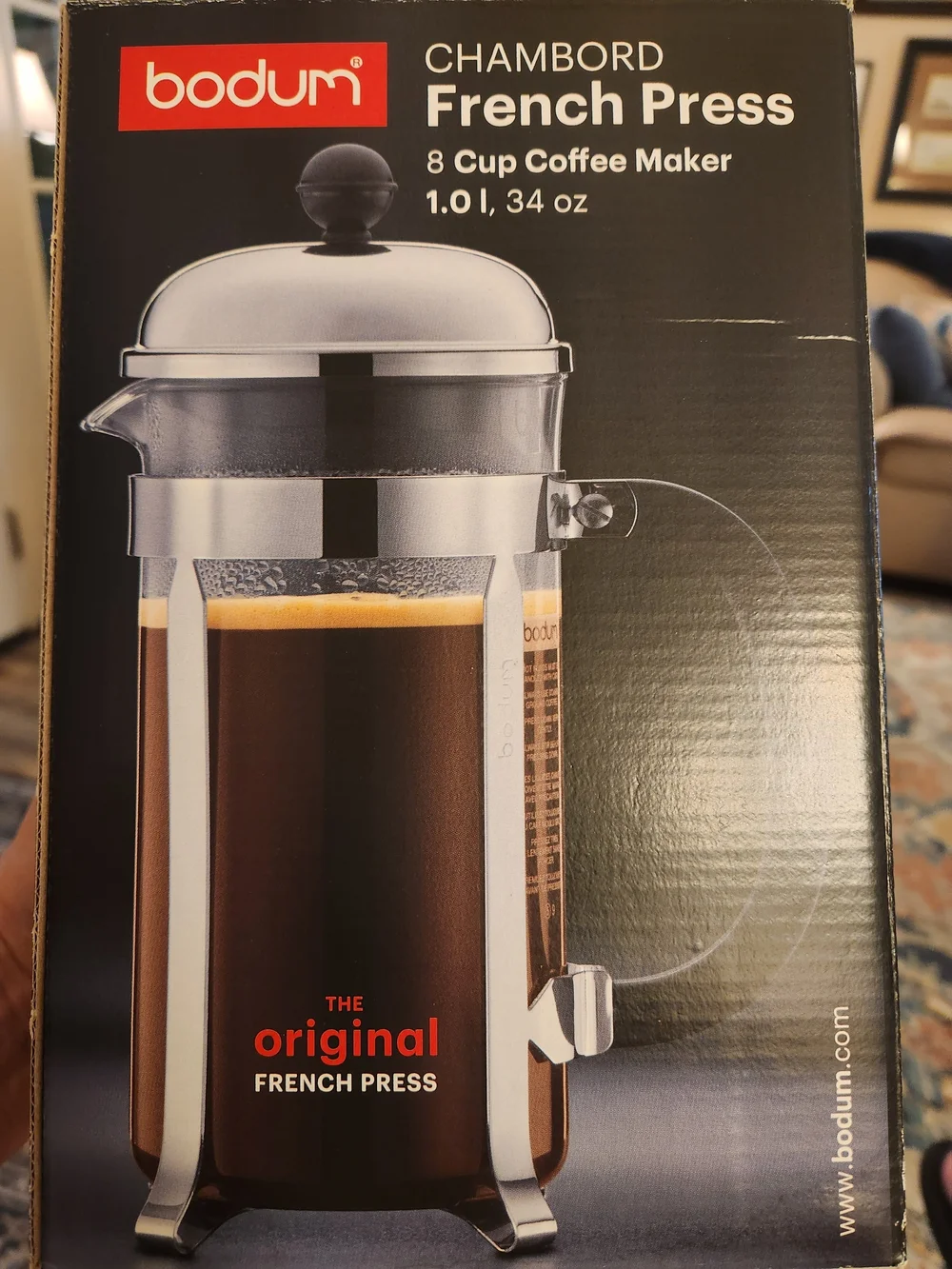 Bodum Chambord French Press Coffee Maker in Silver and Clear
